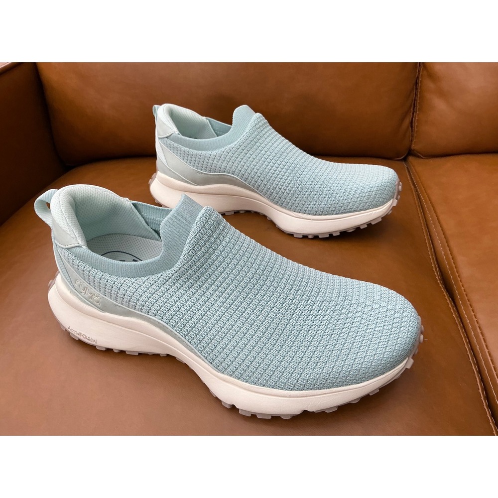 Ryka Jumpstart Sneaker Womens 9.5 Ether Blue New Slip On Knit Walking Shoes